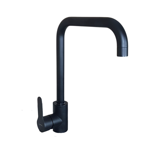 Imagen de Grifería de cocina Monocomando de mesada Milano Negro Mate