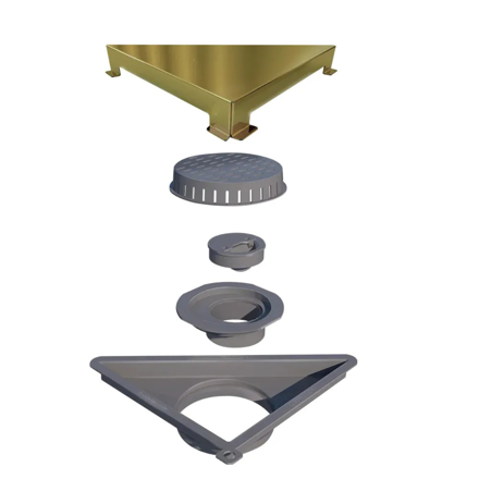 Imagen de ELLEVE Receptaculo tapa inox gold Vertex