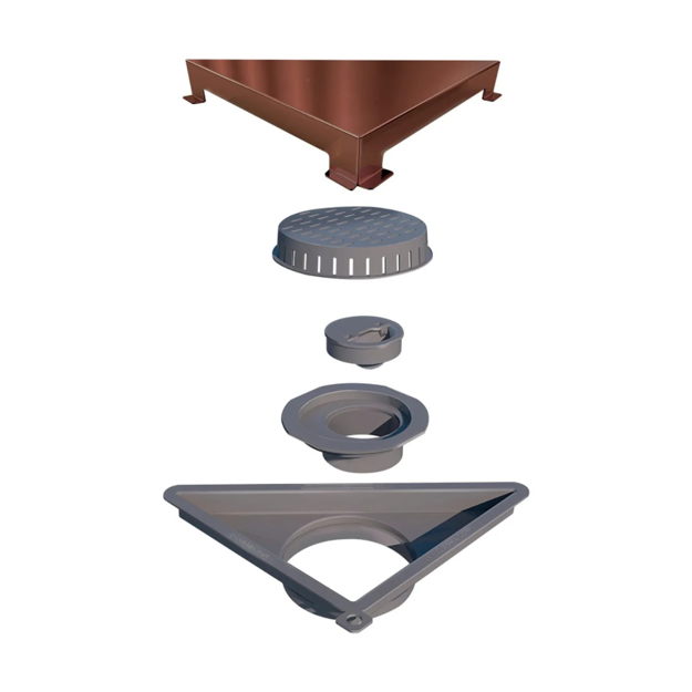 Imagen de ELLEVE Receptaculo tapa inox rosa gold Vertex