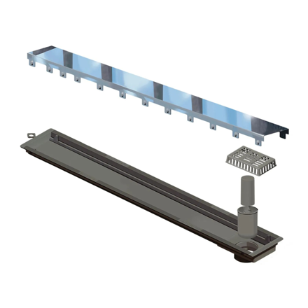 Imagen de NOVII Receptaculo pvc c/sifon tapa acero pulido 75cm perforada