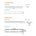 Imagen de NOVII Receptaculo pvc c/sifon tapa acero pulido 75cm perforada