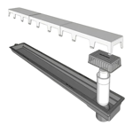 Imagen de NOVII Receptaculo pvc c/sifon tapa negra75cm perforada