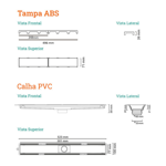 Imagen de NOVII Receptaculo pvc s/sifon tapa blanca50cm perforada