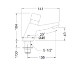 Imagen de Grifería de lavatorio temporizada de mesada Genebre