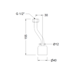 Imagen de Entrada urinario curva con tapajuntas 15cm Genebre