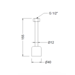 Imagen de Entrada urinario recto con tapajuntas 15cm Genebre