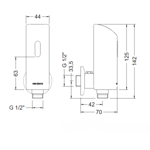 Imagen de Grifo de urinario con sensor y batería Genebre