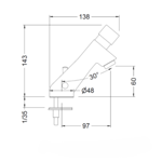 Imagen de Grifería de Lavatorio temporizado Mezclador  de Mesada IPSON