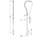 Imagen de Griferia de Cocina Monocomando de mesa Industrial columna