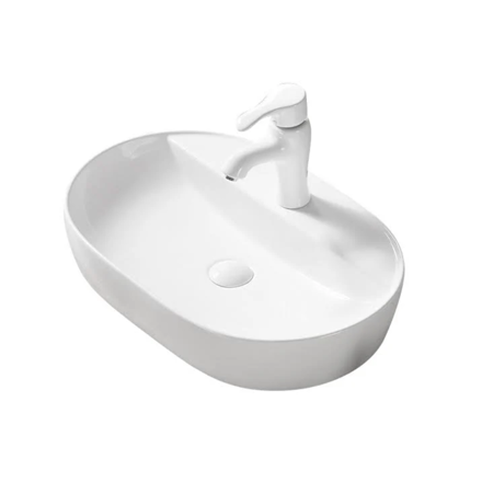 Imagen de Bacha de apoyo ovalada 50x38 cm c/mesa Blanco Dmc