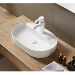 Imagen de Bacha de apoyo ovalada 50x38 cm c/mesa Blanco Dmc