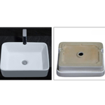 Imagen de Bacha de semi encastre rectangular 48x37 cm blanca Dmc