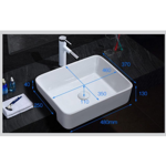 Imagen de Bacha de semi encastre rectangular 48x37 cm blanca Dmc