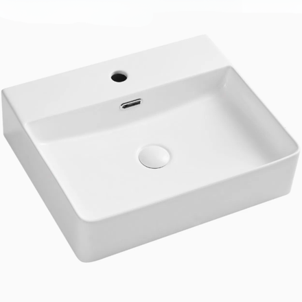 Imagen de Bacha de apoyo rectangular 46x42 cm c/mesa blanca Dmc