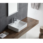 Imagen de Bacha de apoyo rectangular 46x42 cm c/mesa blanca Dmc