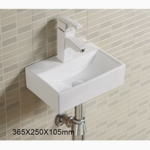 Imagen de Bacha apoyo o suspendida rectangular 36x25 cm blanca c/mesa Dmc