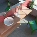 Imagen de Bacha de apoyo redonda 50 cm Gota blanca mate Deca