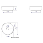 Imagen de Bacha de apoyo redonda 40 cm negro mate Deca