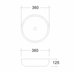 Imagen de Bacha de apoyo redonda 36 cm calacata Dmc