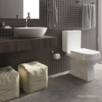 Imagen de Bacha oval apoyo o suspendida 50x42cm c/mesa Blanco Deca