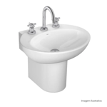 Imagen de Bacha oval apoyo o suspendida 50x42cm c/mesa Blanco Deca