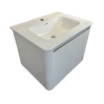 Imagen de Mueble de baño suspendido Montano Blanco 60 cm con Bacha de Loza