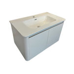 Imagen de Mueble de baño suspendido Montano Blanco 80 cm con Bacha de Loza