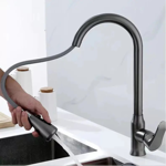 Imagen de Grifería de cocina Monocomando de mesada extensible Grafito Satinado