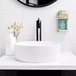 Imagen de Grifería de lavatorio Monocomando alto de mesada Milano Negro Mate