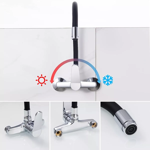 Imagen de Grifería de cocina Monocomando de pared Capri Cromado con Pico flexible Negro