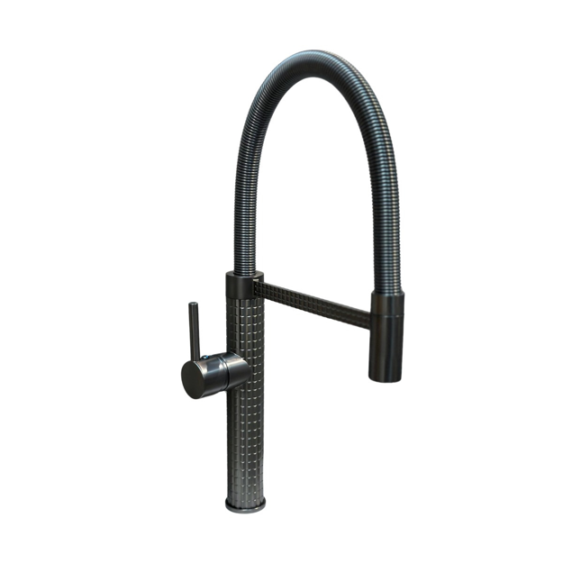 Imagen de Griferia de cocina Monocomando de mesada Chef Pico móvil Grafito Satinado