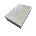 Imagen de Bacha apoyo o suspendida rectangular 36x25 cm blanca c/mesa Dmc