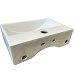 Imagen de Bacha apoyo o suspendida rectangular 36x25 cm blanca c/mesa Dmc