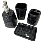 Imagen de Set de accesorios de baño 4 piezas Negro