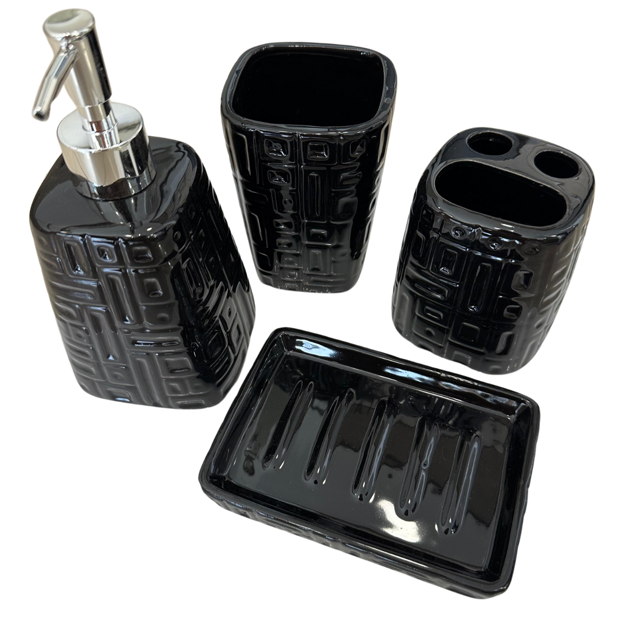 Imagen de Set de accesorios de baño 4 piezas Negro