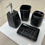 Imagen de Set de accesorios de baño 4 piezas Negro