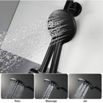 Imagen de Barral de ducha Monocomando exterior con Transferencia Chronos negro mate