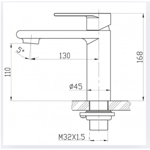 Imagen de Grifería de lavatorio Monocomando de mesada Loft Gris Satinado