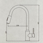 Imagen de Grifería de Cocina Monocomando de mesada Eon Extensible Negra Mate