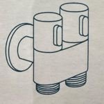 Imagen de Llave de corte Doble p/ducha higiénica Cromo