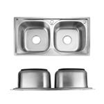 Imagen de Pileta doble cocina acero inox. 201 78x43x21 cm