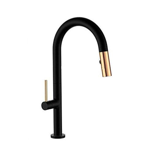 Imagen de Grifería de cocina Monocomando de mesada extensible Negro mate