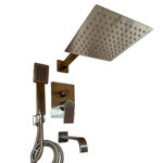 Imagen de Grifería de ducha Monocomando de embutir con Transferencia Loft Gris Satinado