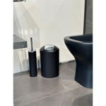 Imagen de Set de baño 6 pz Negra y cromo (papelera-dispensadores)