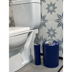 Imagen de Set de baño 6 pz Azul y cromo (papelera-dispensadores)