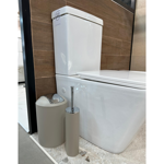 Imagen de Set de baño 6 pz Beige y cromo (papelera-dispensadores)