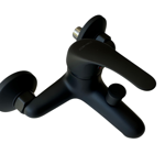 Imagen de Grifería de ducha Monocomando exterior con transferencia Capri Negro mate