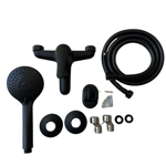 Imagen de Grifería de ducha Monocomando exterior con transferencia Capri Negro mate