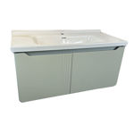 Imagen de Mueble de baño suspendido Curve Verde 100 cm con Bacha de Loza