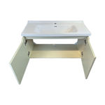 Imagen de Mueble de baño suspendido Curve Beige 100 cm con Bacha de Loza